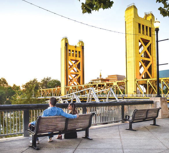 View of the Tower Bridge from the Sacramento waterfront