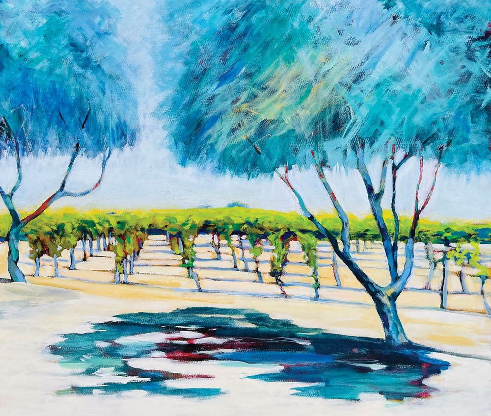 Cover Artist Kathy Dana Inside Sacramento   Olives At The Vines 24 X 24 Kathy Dana Arden 0623 